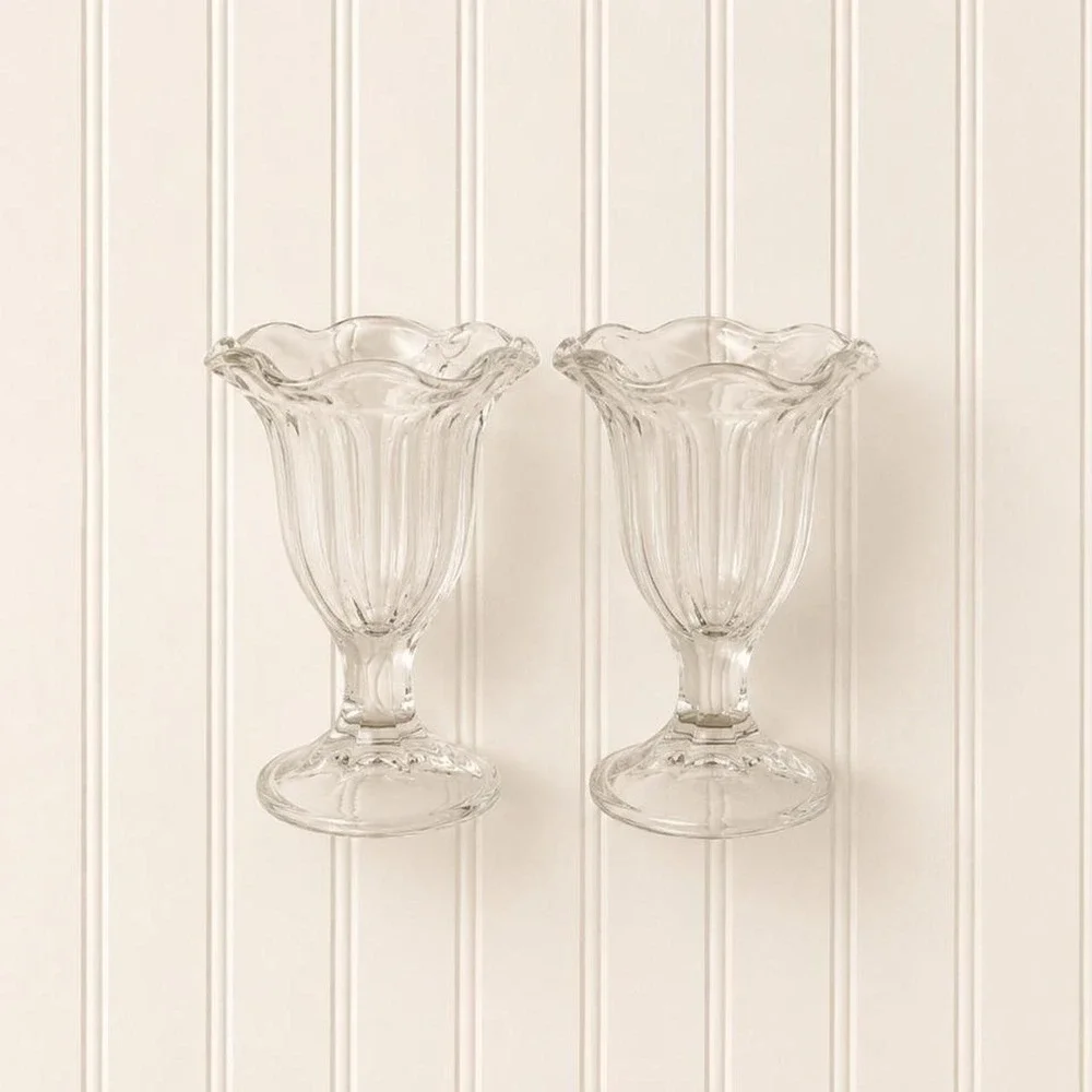 Set of 2 Vintage Tulip Glasses